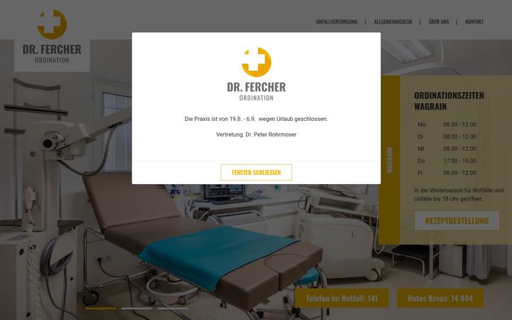 Snímek obrazovky dr-fercher.at