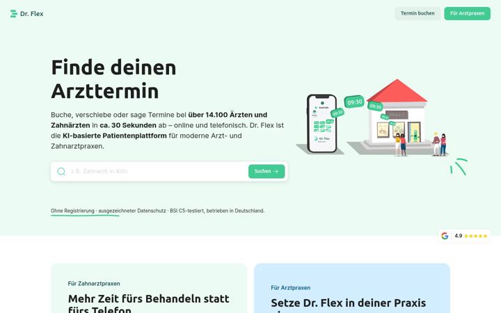 Screenshot of dr-flex.de