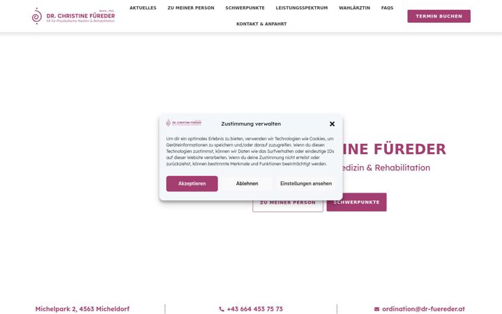 Snímek obrazovky dr-fuereder.at