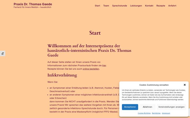 Posnetek zaslona dr-gaede.de