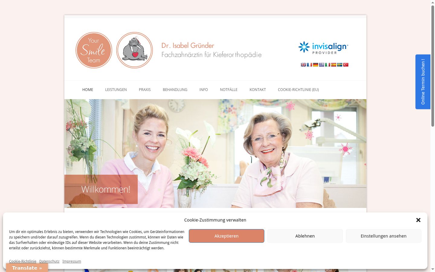 Screenshot tal-banner tal-kunsens muri qabel kwalunkwe interazzjoni