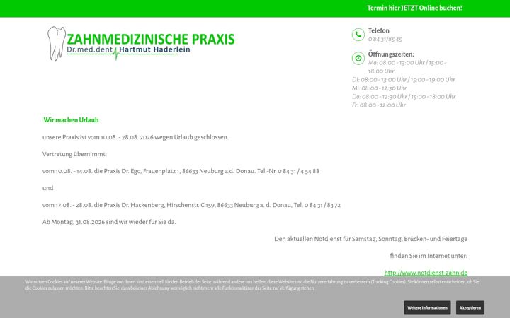 Zrzut ekranu dr-haderlein.de