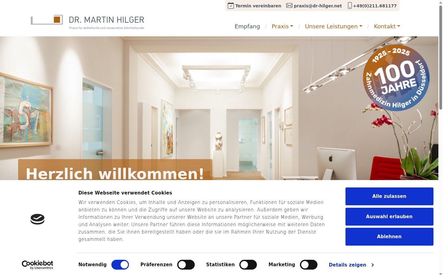 Screenshot of the consent banner shown before any interaction