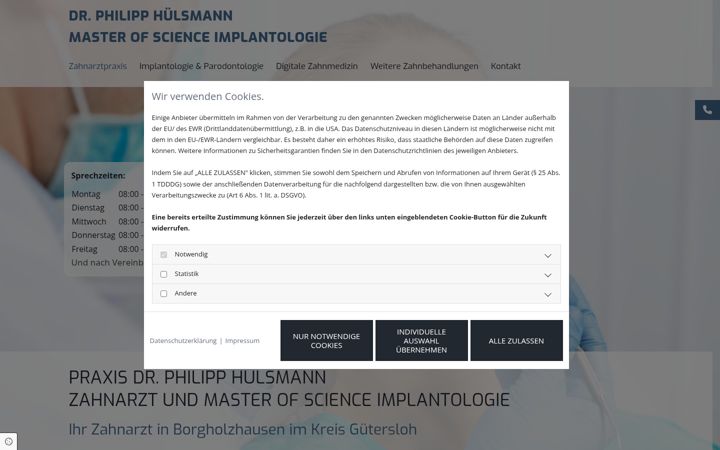 Screenshot of dr-huelsmann.net