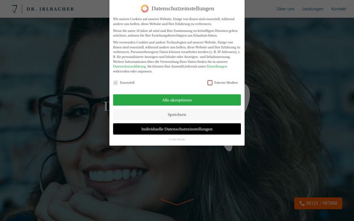 Screenshot of dr-irlbacher.de