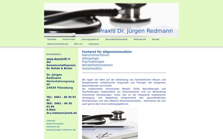 Screenshot of dr-juergen-redmann.de