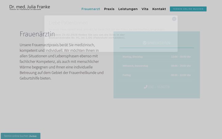 Skærmbillede af dr-julia-franke.de