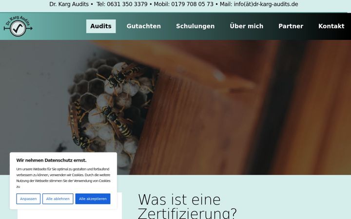 Skjámynd af dr-karg-audits.de