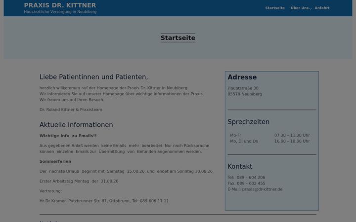 Skjámynd af dr-kittner.de