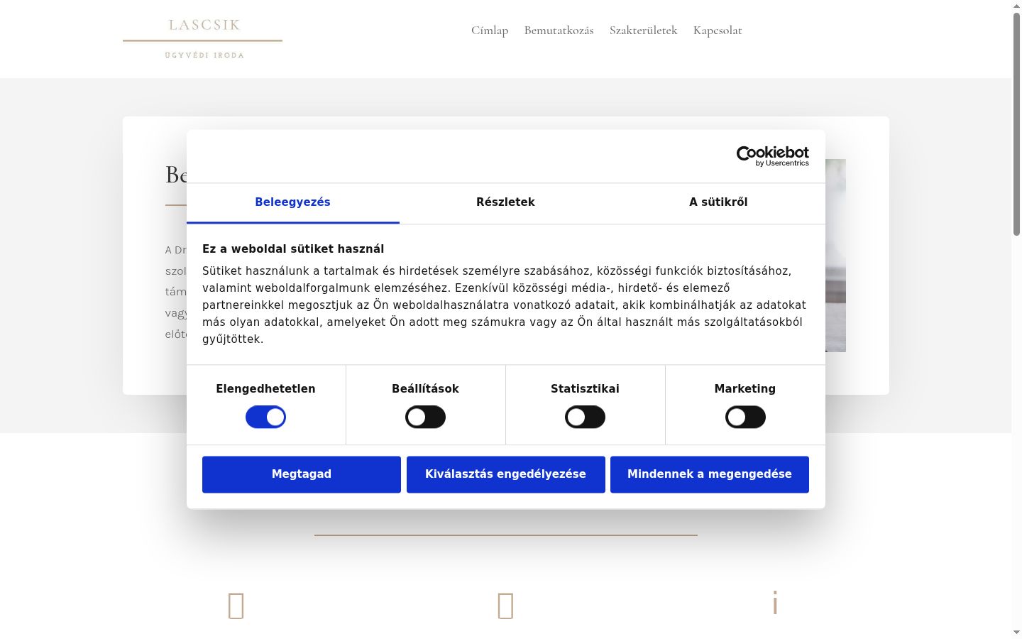 Screenshot of the consent banner shown before any interaction