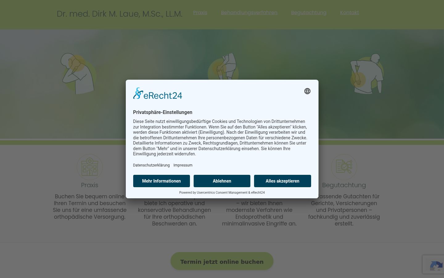 Captura de ecrã do banner de consentimento apresentado antes de qualquer interação