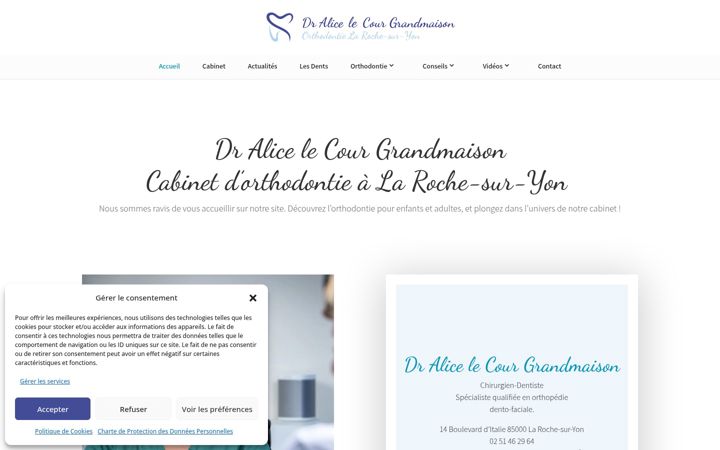 Kuvakaappaus sivustosta dr-lecourgrandmaison-alice.chirurgiens-dentistes.fr