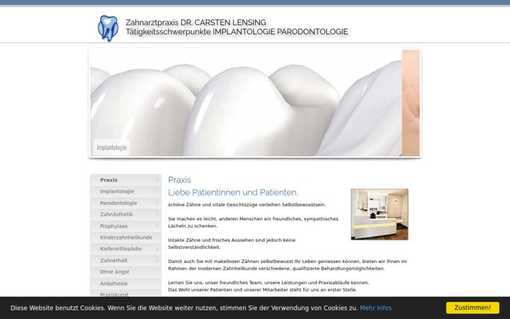 Screenshot of dr-lensing.de