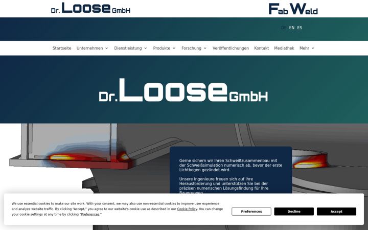 Kuvakaappaus sivustosta dr-loose-gmbh.de