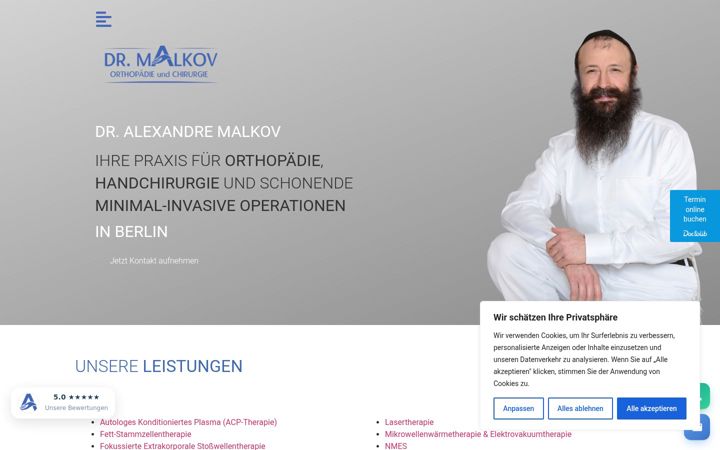 Ekraanipilt saidist dr-malkov.de