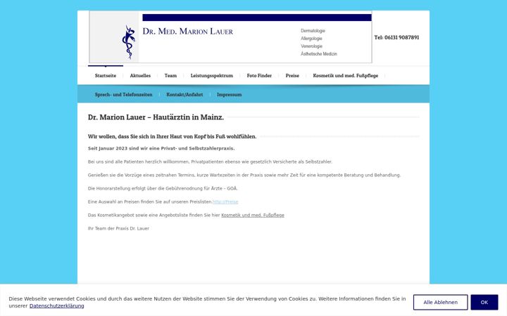 Ekraanipilt saidist dr-marion-lauer.de