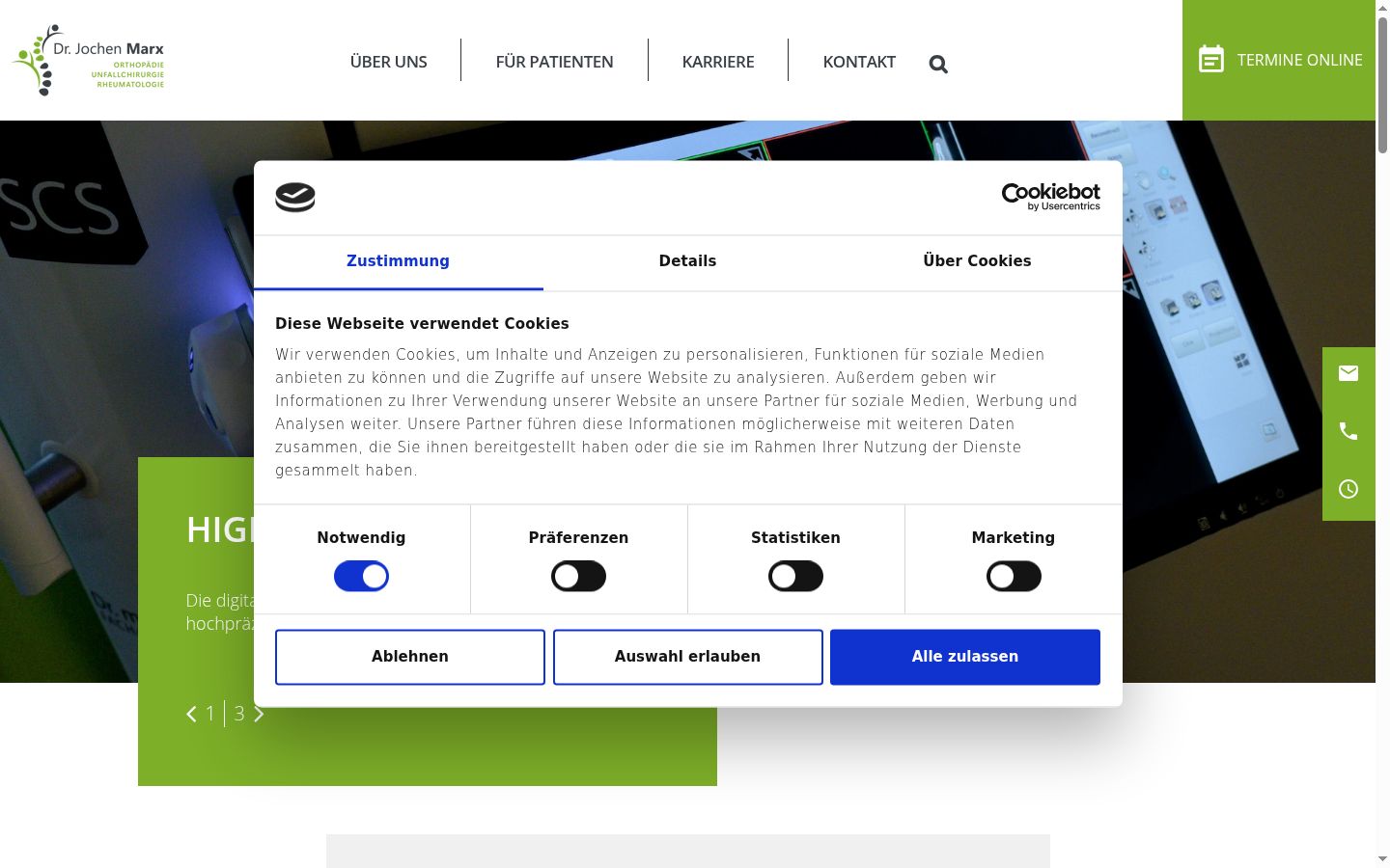 Sutikimo reklamjuostės, rodytos prieš bet kokią sąveiką, ekrano kopija