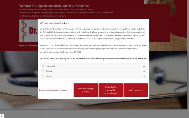 Captura de pantalla de dr-moehlmann.de