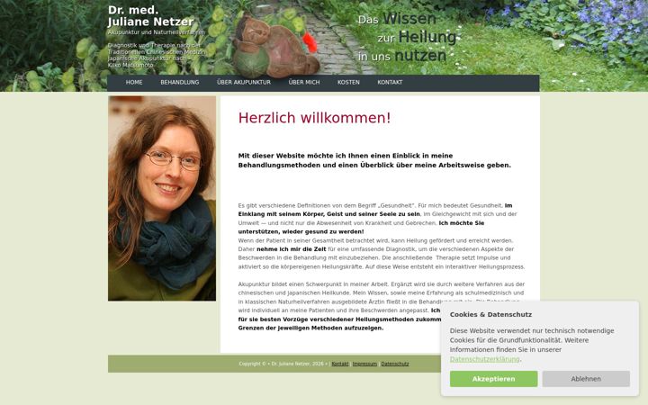 Ekraanipilt saidist dr-netzer-akupunktur.de