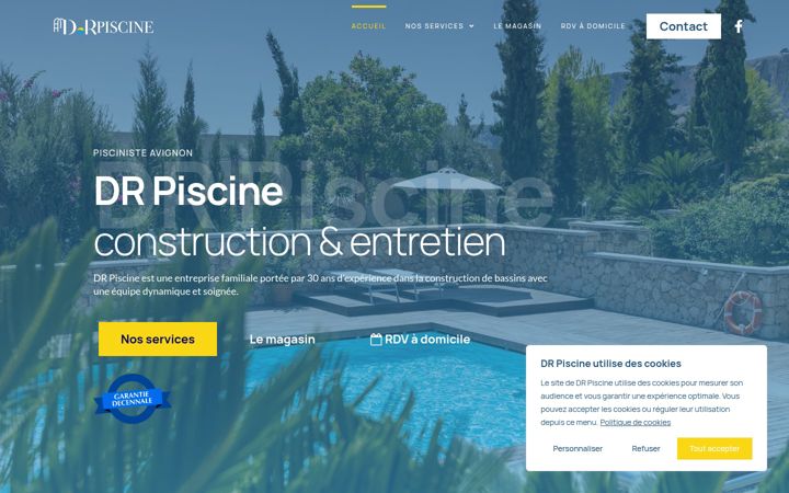 Kuvakaappaus sivustosta dr-piscine.fr