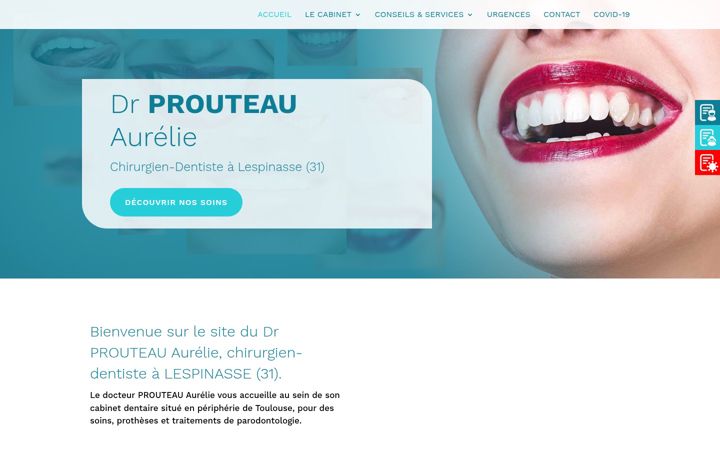 Screenshot of dr-prouteau-aurelie.chirurgiens-dentistes.fr