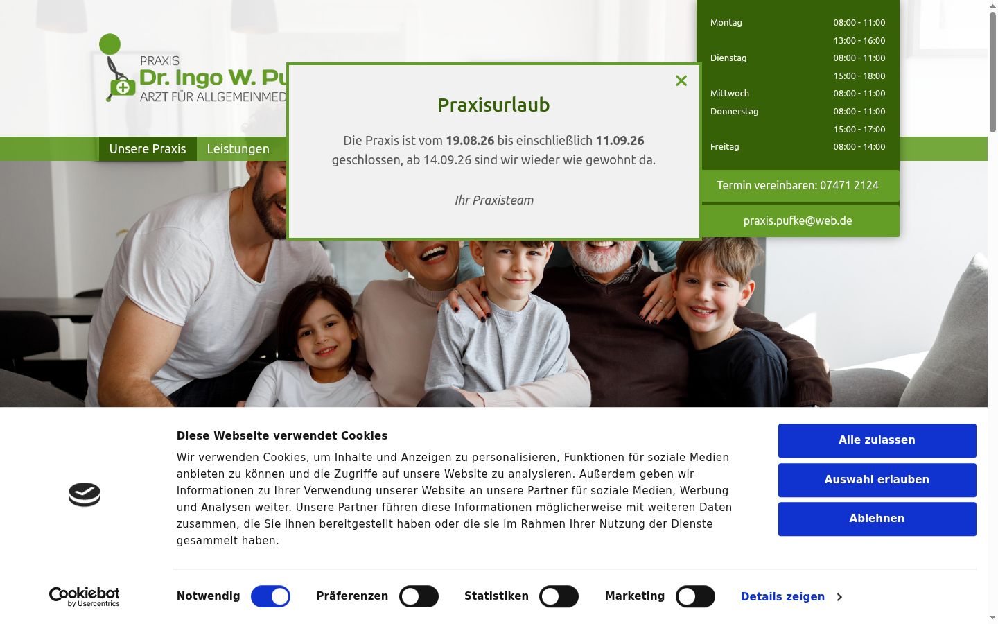 Screenshot del banner di consenso mostrato prima di qualsiasi interazione