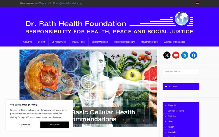 Ekrano kopija dr-rath-foundation.org