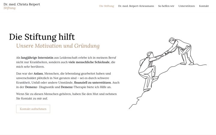 Kuvakaappaus sivustosta dr-reipert-stiftung.de