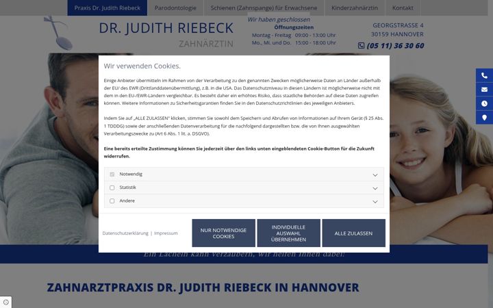 Kuvakaappaus sivustosta dr-riebeck.de