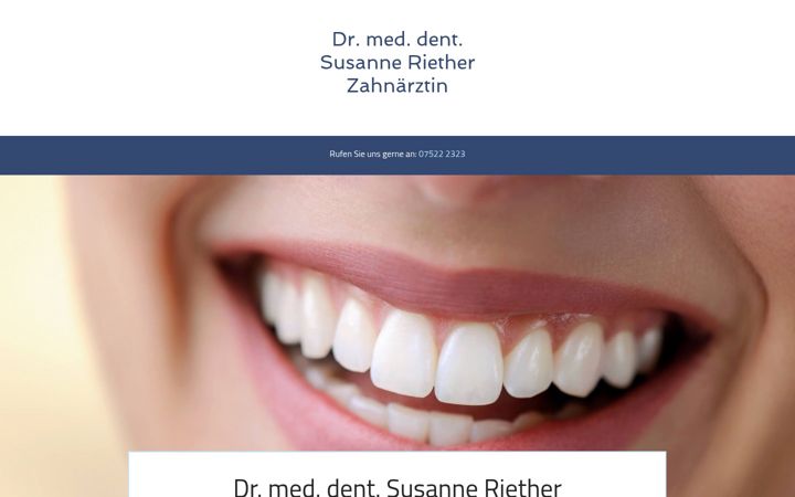 Screenshot of dr-riether-zahnaerztin.de