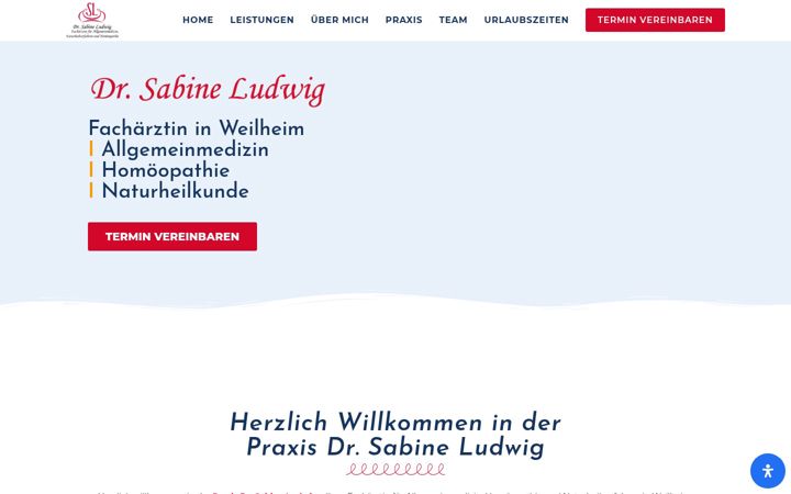 Kuvakaappaus sivustosta dr-sabine-ludwig.de