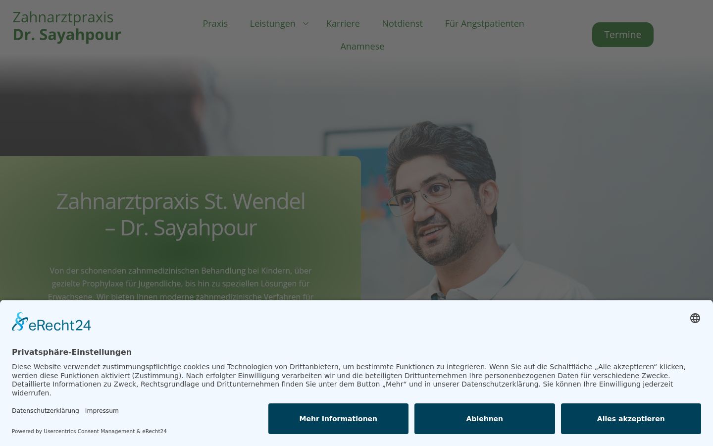 Screenshot del banner di consenso mostrato prima di qualsiasi interazione