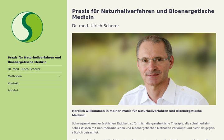 Kuvakaappaus sivustosta dr-scherer-naturheilverfahren.de