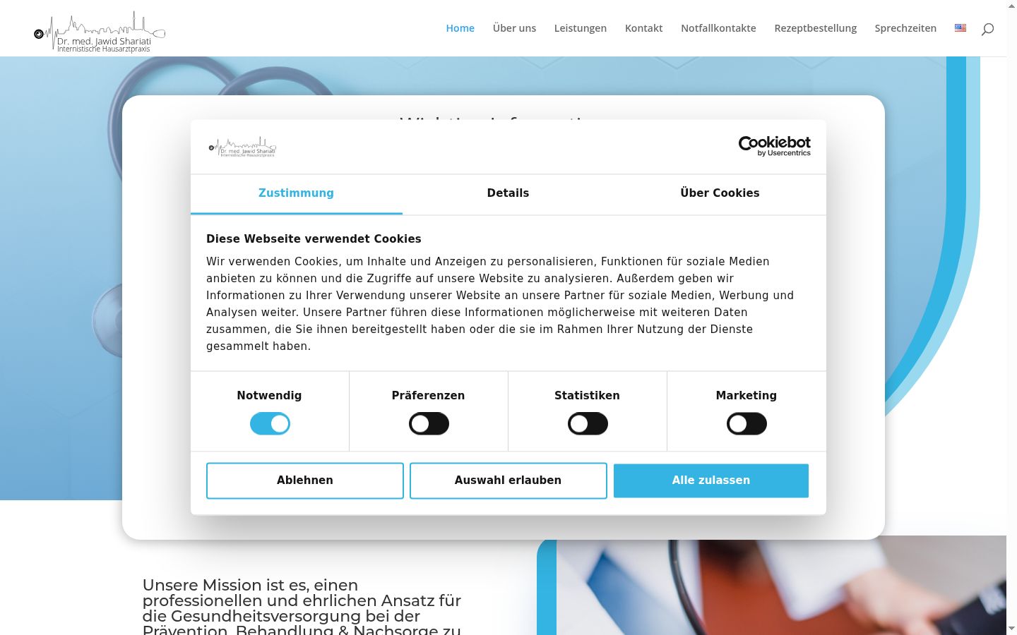 Kuvakaappaus suostumusbannerista, joka näytettiin ennen mitään vuorovaikutusta