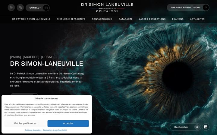 Kuvakaappaus sivustosta dr-simon-laneuville-ophtalmologue.fr