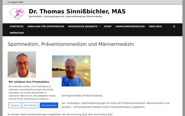 Zrzut ekranu dr-sinnissbichler.at