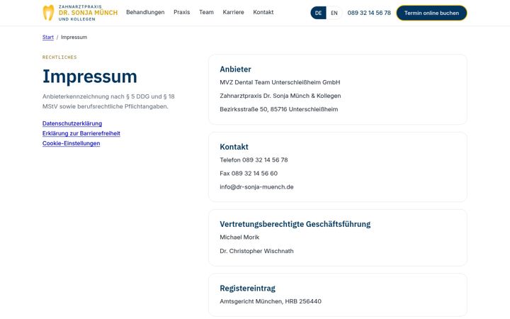 Posnetek zaslona dr-sonja-muench.de