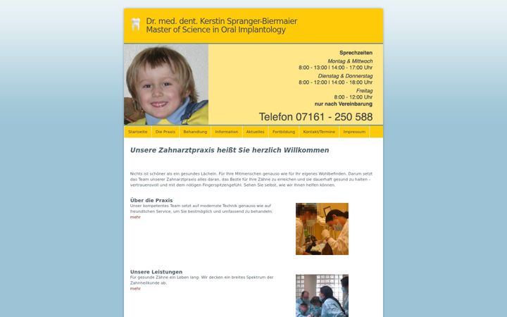 Posnetek zaslona dr-spranger-biermaier.de