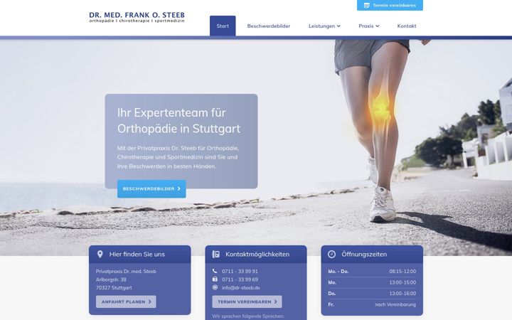 Posnetek zaslona dr-steeb.de