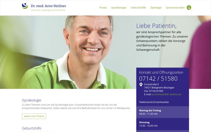 Posnetek zaslona dr-steilner.de