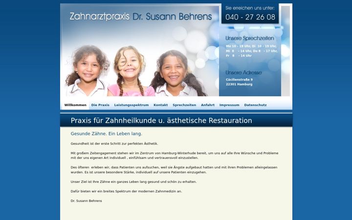 Posnetek zaslona dr-susann-behrens.de