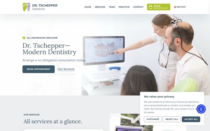 Zrzut ekranu dr-tschepper.at