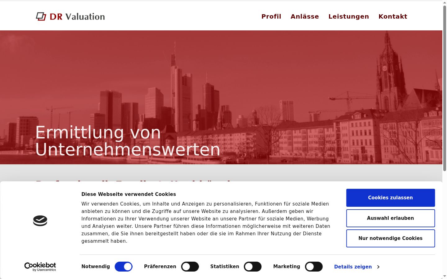 Screenshot of the consent banner shown before any interaction