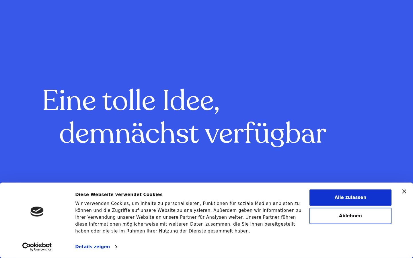 Captura de pantalla del banner de consentimiento mostrado antes de cualquier interacción