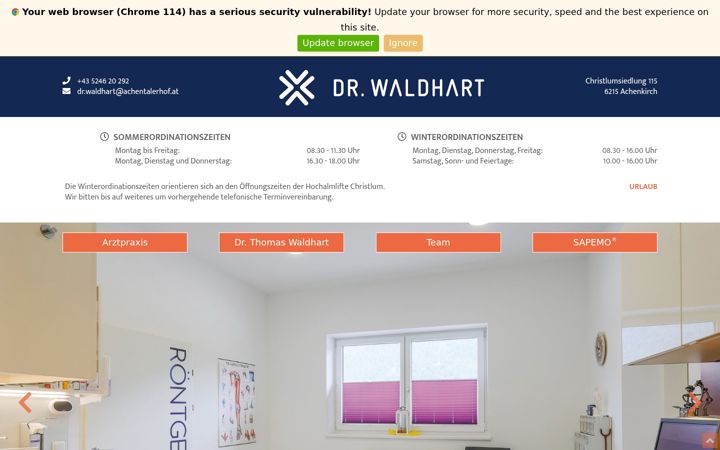 Zrzut ekranu dr-waldhart.at