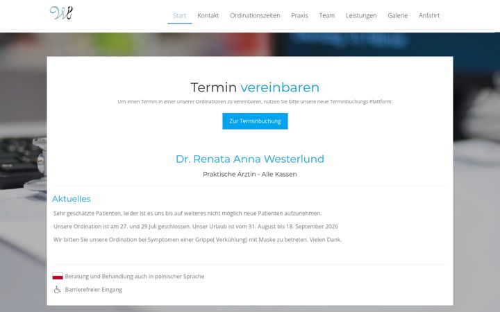 Zrzut ekranu dr-westerlund.at