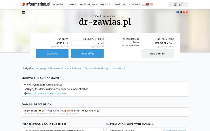 Screenshot ta' dr-zawias.pl