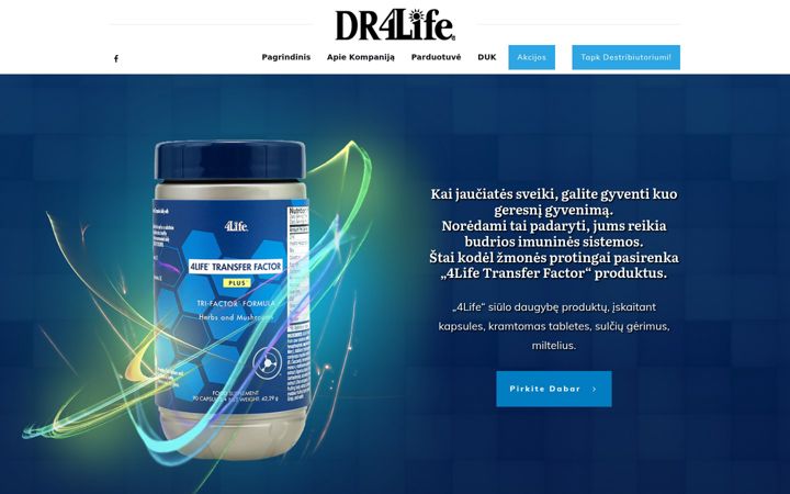 Snímek obrazovky dr4life.lt