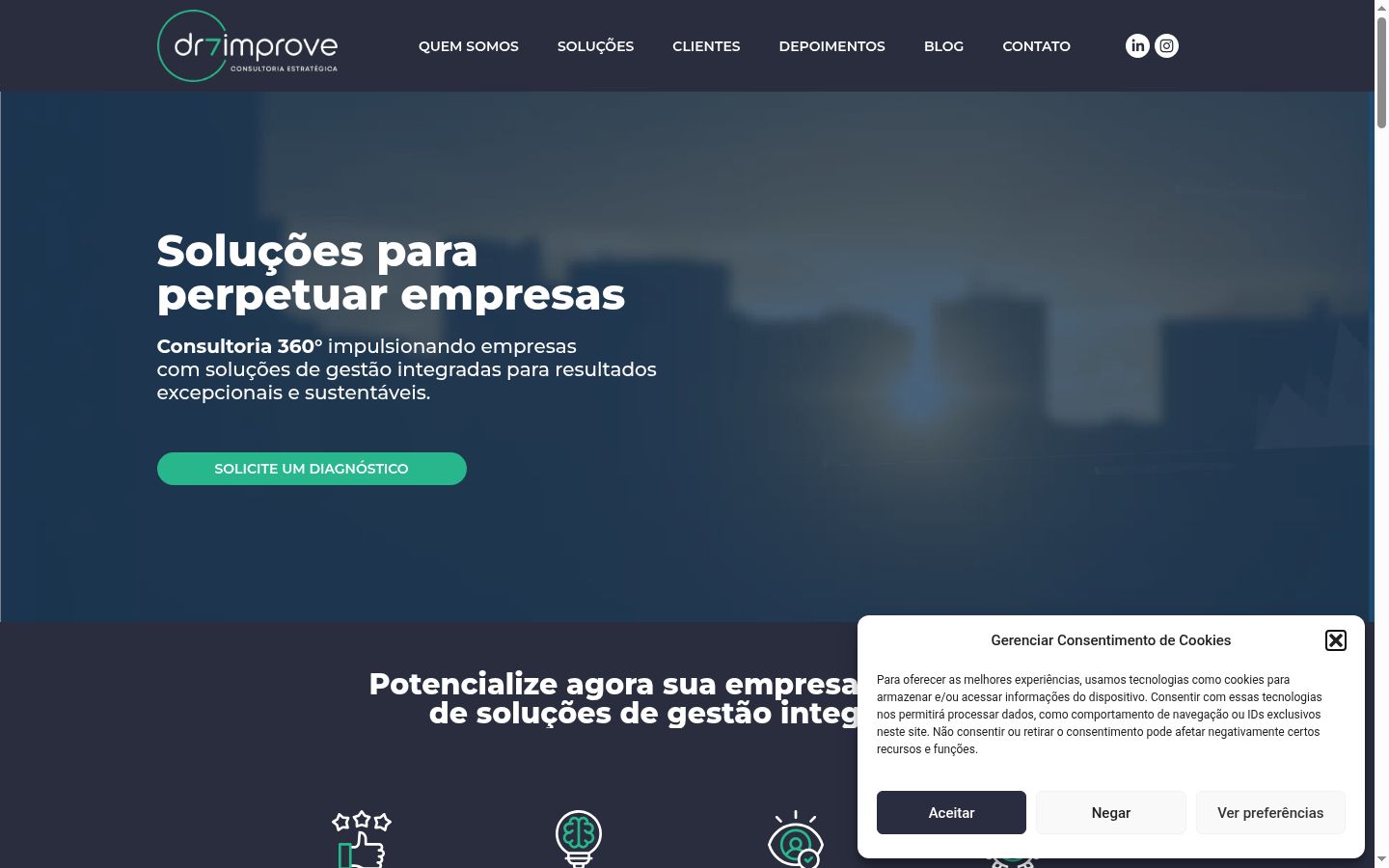 Screenshot del banner di consenso mostrato prima di qualsiasi interazione