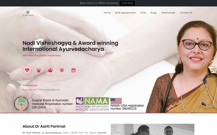 Screenshot of draartiparimal.com